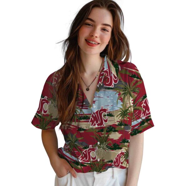 washington-state-cougars-palm-horizon-crimson-hawaiian-shirt-latest-model washington state cougars palm horizon crimson hawaiian shirt latest model