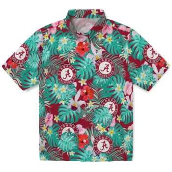 Alabama Crimson Tide Hawaiian Shirt Customized Hibiscus Blossoms Crimson Best Selling