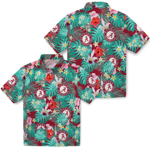 Alabama Crimson Tide Hawaiian Shirt Customized Hibiscus Blossoms Crimson High Quality