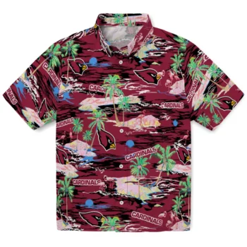 Arizona Cardinals Hawaiian Shirt - Tropical Palms