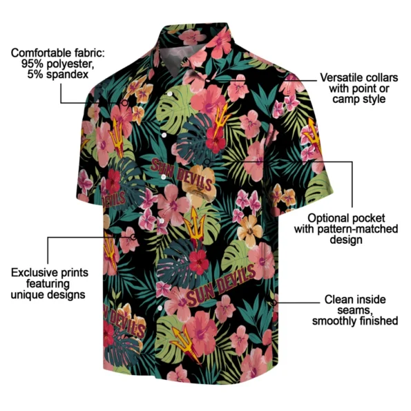 Arizona State Sun Devils Hawaiian Shirt Customized Hibiscus Paradise New Arrival