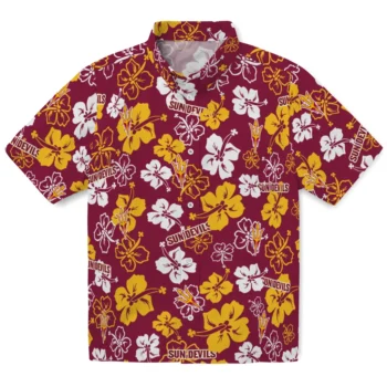 Arizona State Sun Devils Hawaiian Shirt - Tropical Floral Pattern