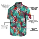 Arizona State Sun Devils Hawaiian Shirt Personalized Hibiscus Blossoms Maroon Best Selling