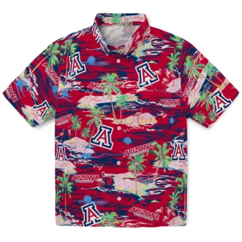 Arizona Wildcats Hawaiian Shirt - Tropical Palms