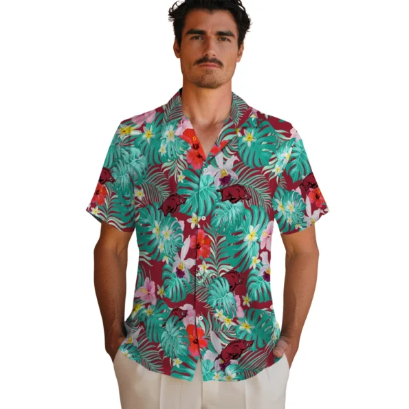 Arkansas Razorbacks Hawaiian Shirt Customized Hibiscus Blossoms Red Fashion Forward Arkansas Razorbacks Hawaiian Shirt Customized Hibiscus Blossoms Red Fashion Forward