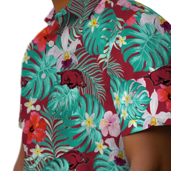 Arkansas Razorbacks Hawaiian Shirt Customized Hibiscus Blossoms Red Trendy Arkansas Razorbacks Hawaiian Shirt Customized Hibiscus Blossoms Red Trendy