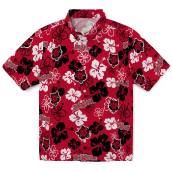 Arkansas State Red Wolves Hawaiian Shirt - Tropical Floral Pattern