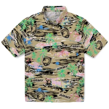 Army Black Knights Hawaiian Shirt - Tropical Palms