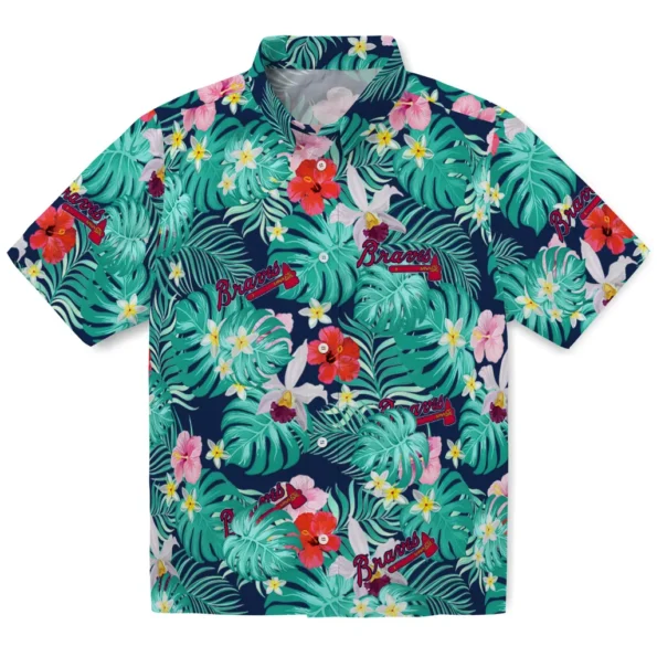 Atlanta Braves Hawaiian Shirt Personalized Hibiscus Blossoms Navy Best Selling Atlanta Braves Hawaiian Shirt Personalized Hibiscus Blossoms Navy Best Selling