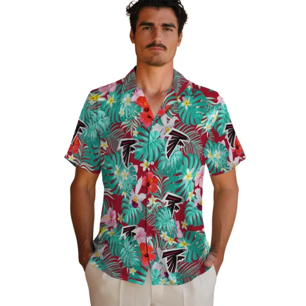 Atlanta Falcons Hawaiian Shirt Custom Hibiscus Blossoms Red Fashion Forward