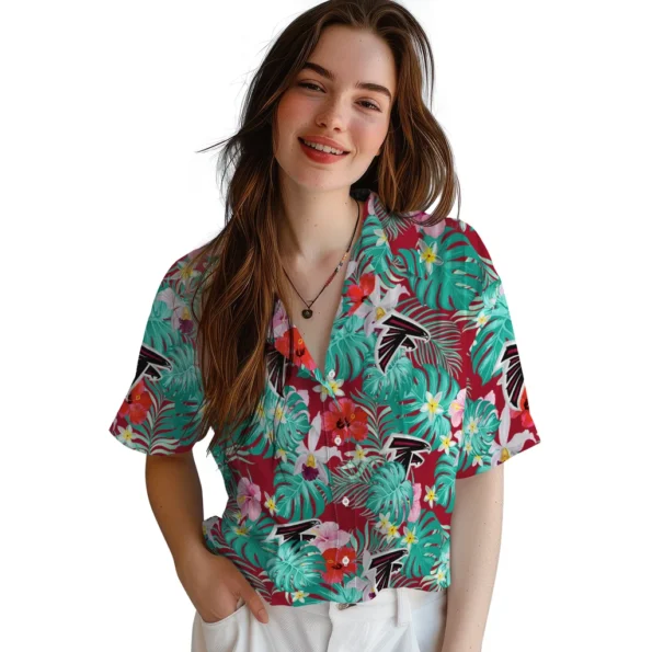 Atlanta Falcons Hawaiian Shirt Custom Hibiscus Blossoms Red Latest Model