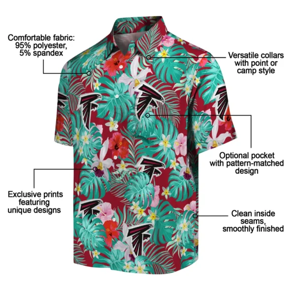 Atlanta Falcons Hawaiian Shirt Custom Hibiscus Blossoms Red New Arrival