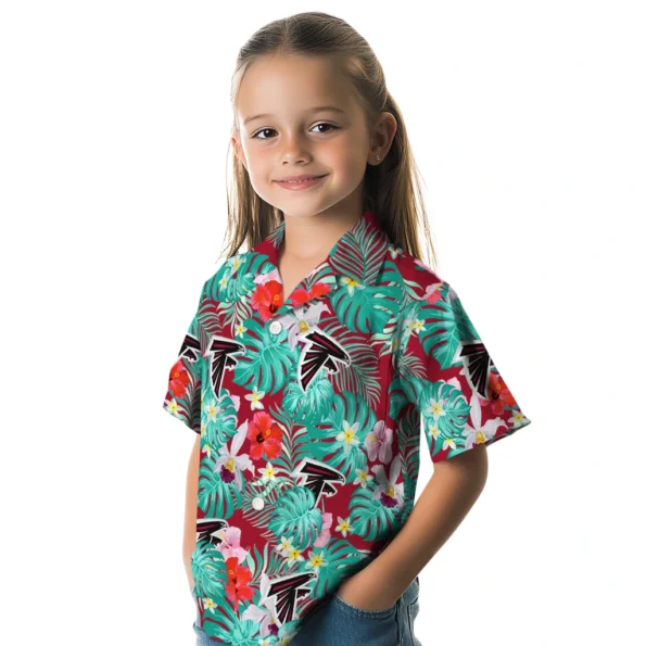 Atlanta Falcons Hawaiian Shirt Custom Hibiscus Blossoms Red Premium Grade