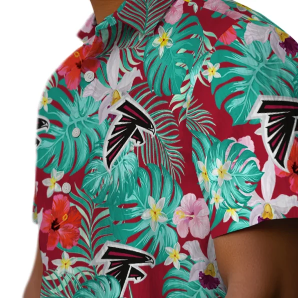 Atlanta Falcons Hawaiian Shirt Custom Hibiscus Blossoms Red Trendy