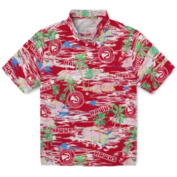 Atlanta Hawks Hawaiian Shirt - Tropical Palms