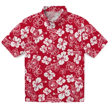 Atlanta Hawks Hawaiian Shirt - Tropical Floral Pattern