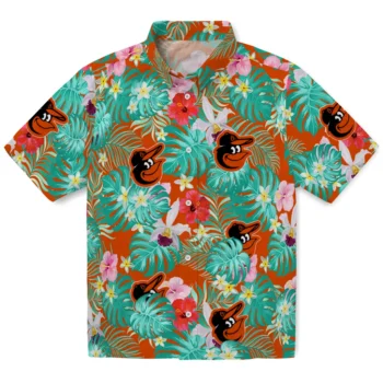 Baltimore Orioles Hawaiian Shirt Custom Hibiscus Blossoms Orange Best Selling