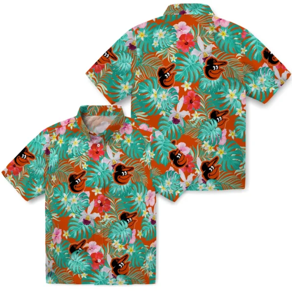 Baltimore Orioles Hawaiian Shirt Custom Hibiscus Blossoms Orange High Quality