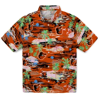 Baltimore Orioles Hawaiian Shirt - Tropical Palms