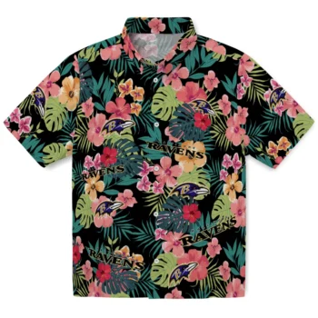 Baltimore Ravens Hawaiian Shirt - Custom Hibiscus Paradise