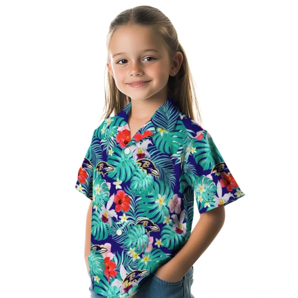 Baltimore Ravens Hawaiian Shirt Customized Hibiscus Blossoms Purple Premium Grade Baltimore Ravens Hawaiian Shirt Customized Hibiscus Blossoms Purple Premium Grade