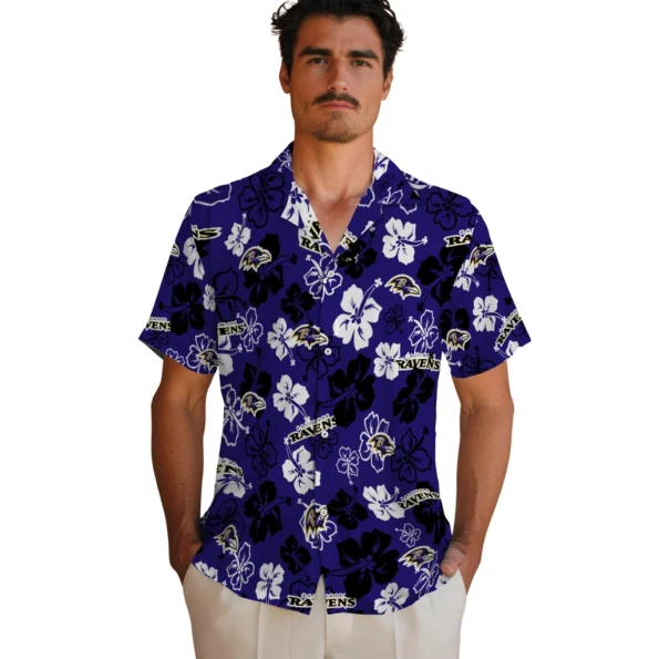 baltimore-ravens-hawaiian-shirt-hibiscus-flower-design-fashion-forward.webp