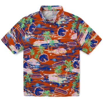Boise State Broncos Hawaiian Shirt - Tropical Palms