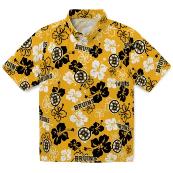 Boston Bruins Hawaiian Shirt - Tropical Floral Pattern