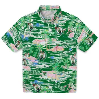 Boston Celtics Hawaiian Shirt - Tropical Palms