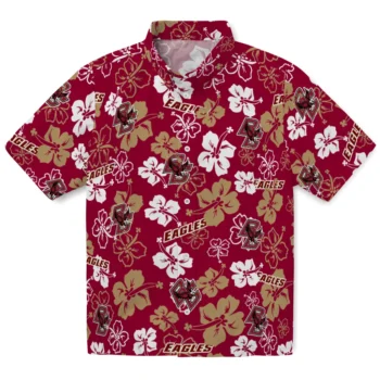 Boston College Eagles Hawaiian Shirt - Tropical Floral Pattern