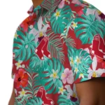 Boston Red Sox Hawaiian Shirt Customized Hibiscus Blossoms Red Best Selling