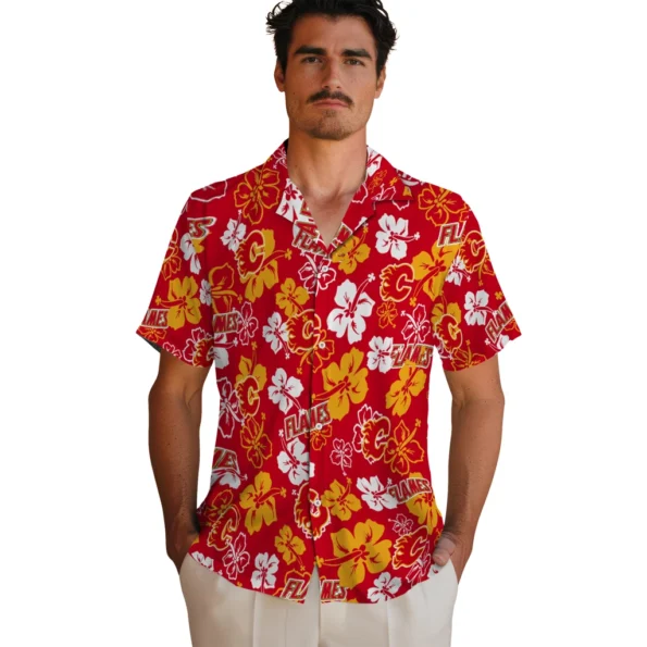calgary-flames-hawaiian-shirt-hibiscus-flower-design-fashion-forward.webp