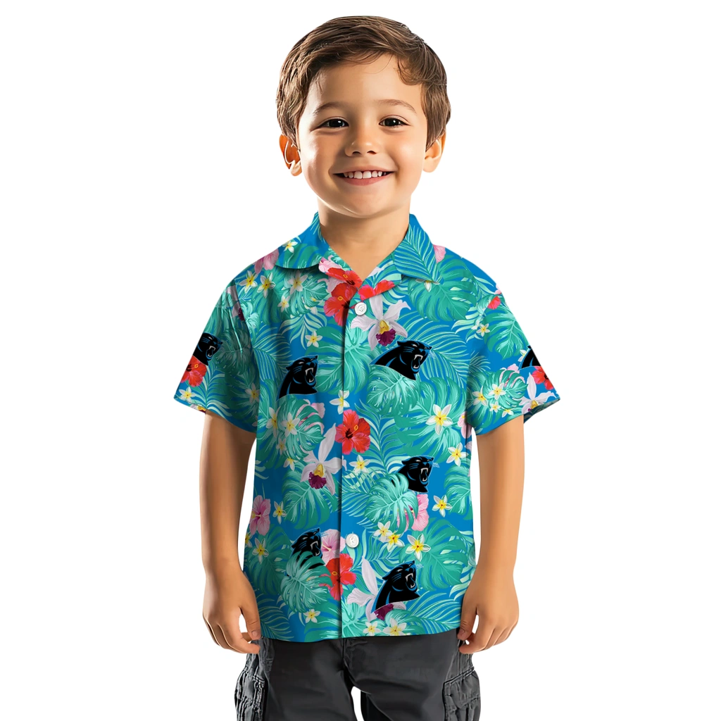 Carolina Panthers Hawaiian Shirt Custom Hibiscus Blossoms Blue Top Rated Carolina Panthers Hawaiian Shirt Custom Hibiscus Blossoms Blue Top Rated