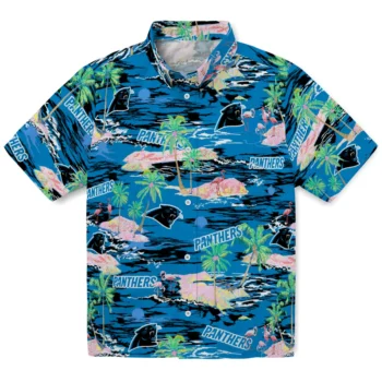 Carolina Panthers Hawaiian Shirt - Tropical Palms