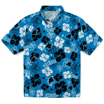Carolina Panthers Hawaiian Shirt - Tropical Floral Pattern