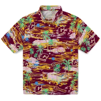 Central Michigan Chippewas Hawaiian Shirt - Tropical Palms