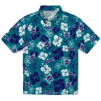 Charlotte Hornets Hawaiian Shirt - Tropical Floral Pattern