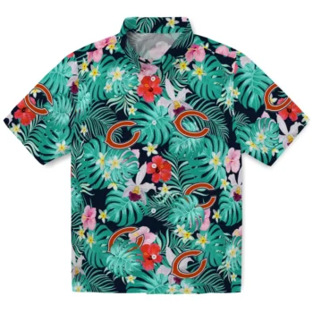 Chicago Bears Hawaiian Shirt Customized Hibiscus Blossoms Blue Best Selling