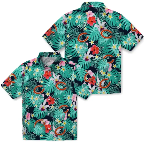 Chicago Bears Hawaiian Shirt Customized Hibiscus Blossoms Blue High Quality