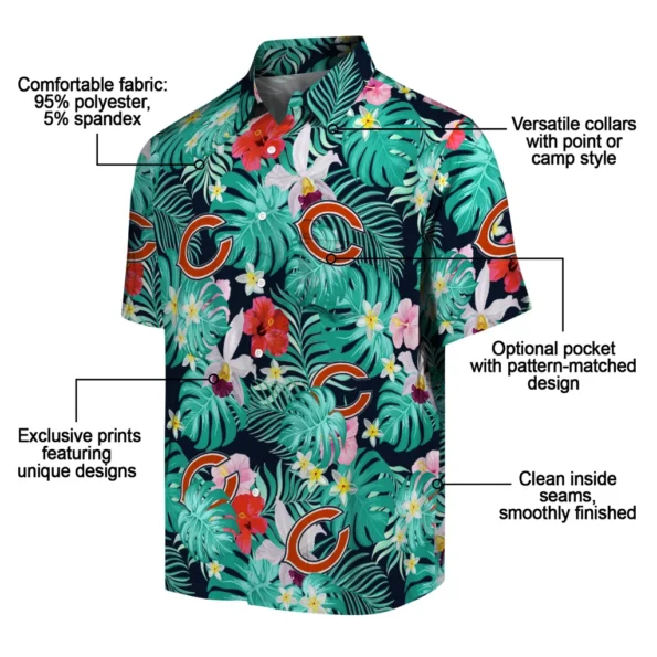 Chicago Bears Hawaiian Shirt Customized Hibiscus Blossoms Blue New Arrival