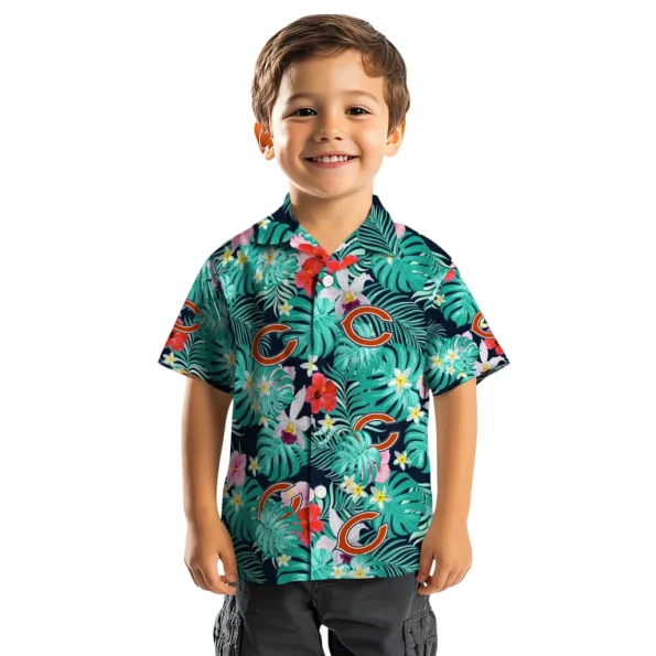 Chicago Bears Hawaiian Shirt Customized Hibiscus Blossoms Blue Top Rated