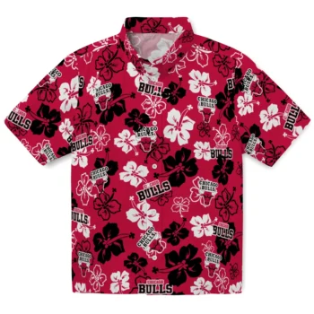 Chicago Bulls Hawaiian Shirt - Tropical Floral Pattern