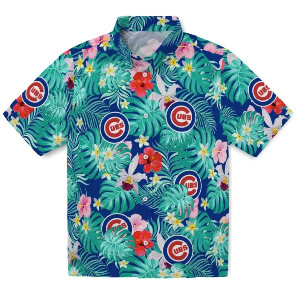 Chicago Cubs Hawaiian Shirt Personalized Hibiscus Blossoms Blue Best Selling Chicago Cubs Hawaiian Shirt Personalized Hibiscus Blossoms Blue Best Selling