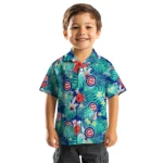 Chicago Cubs Hawaiian Shirt Personalized Hibiscus Blossoms Blue Best Selling