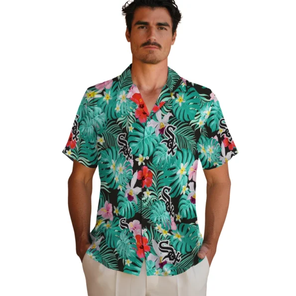 Chicago White Sox Hawaiian Shirt Custom Hibiscus Blossoms Black Fashion Forward Chicago White Sox Hawaiian Shirt Custom Hibiscus Blossoms Black Fashion Forward