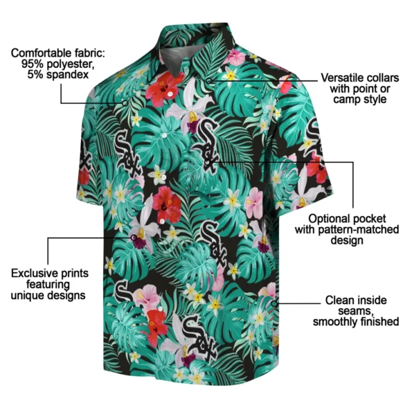 Chicago White Sox Hawaiian Shirt Custom Hibiscus Blossoms Black New Arrival Chicago White Sox Hawaiian Shirt Custom Hibiscus Blossoms Black New Arrival