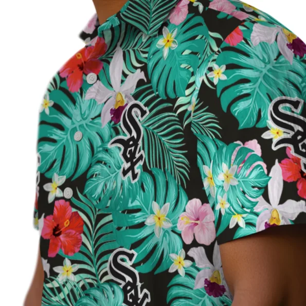 Chicago White Sox Hawaiian Shirt Custom Hibiscus Blossoms Black Trendy Chicago White Sox Hawaiian Shirt Custom Hibiscus Blossoms Black Trendy