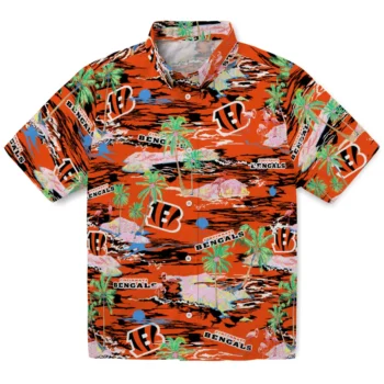 Cincinnati Bengals Hawaiian Shirt - Tropical Palms