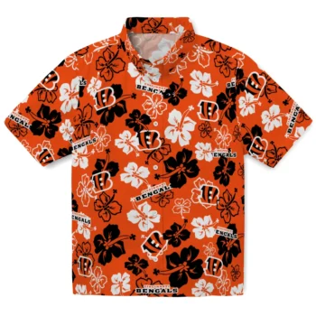 Cincinnati Bengals Hawaiian Shirt - Tropical Floral Pattern