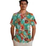 Cincinnati Bengals Hawaiian Shirt Personalized Hibiscus Blossoms Orange Best Selling